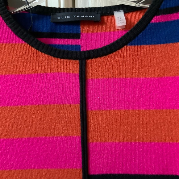 ELIE TAHARI THE SELINA GARDEN STRIPED CREWNECK SWEATER IN SIZE SMALL - Picture 4 of 16
